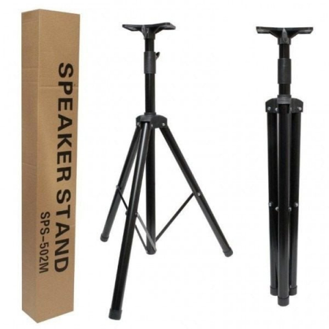 Trepied stativ pentru boxe, din metal cu suport de plastic, inaltimea maxima 130 cm, greutatea maxima 40 kg - Negru [1]