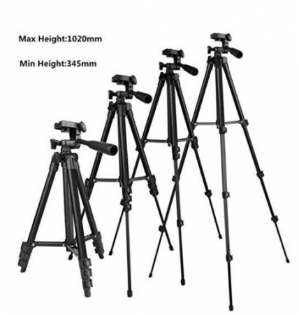 Trepied foto 102 cm ,filet 1/4,suport telefon si telecomanda bluetooth + lampa circulara LED 26 cm diametru [1]