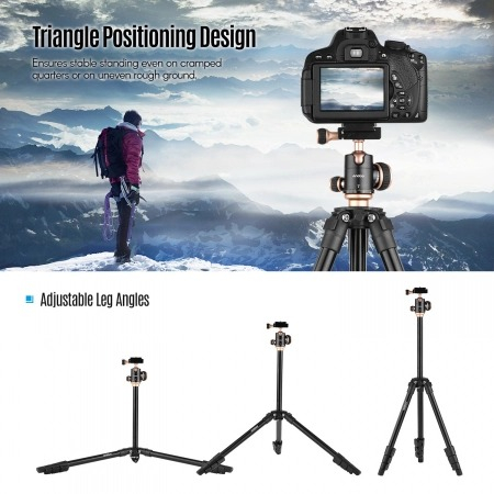 Trepied profesional pentru camere,aparate foto,filet universal 1/4,inaltime maxima 126 cm - Andoer [4]