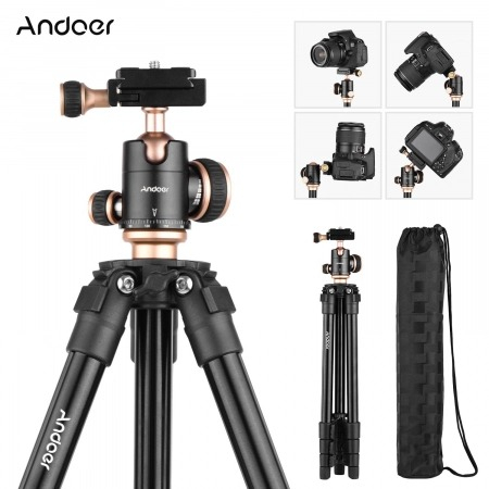 Trepied profesional pentru camere,aparate foto,filet universal 1/4,inaltime maxima 126 cm - Andoer [1]