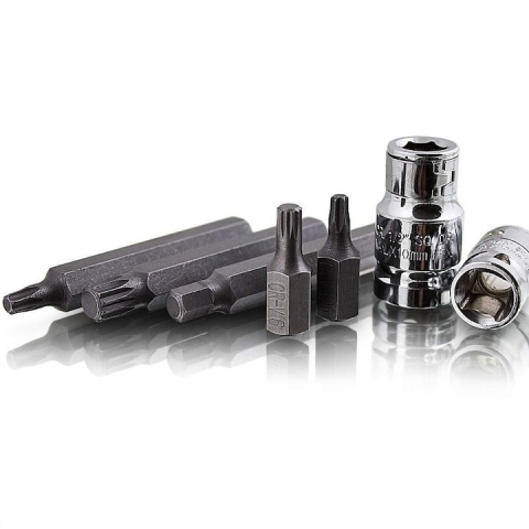 Trusa biti torx, hex si spline, imbus, suport de biti 1/2", 3/8", 41 piese, albastra [2]