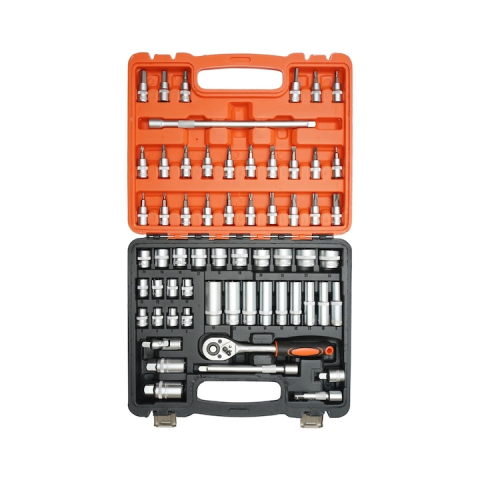 Trusa chei tubulare si biti 3/8 set complet 61 piese cu clichet, extensii si accesorii, pentru mecanica auto si bricolaj [4]