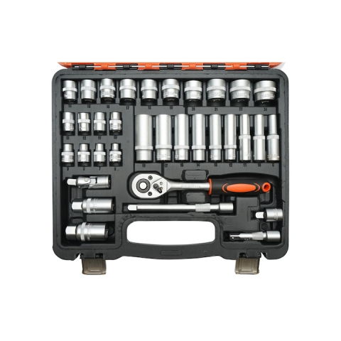 Trusa chei tubulare si biti 3/8 set complet 61 piese cu clichet, extensii si accesorii, pentru mecanica auto si bricolaj [2]