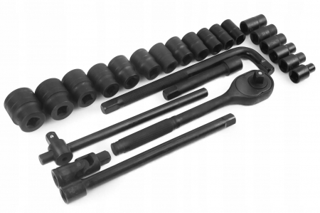 Trusa Profesionala Chrome Vanadium chei tubulare hexagonale 1/2 impact, 24 piese,  - Negru [3]