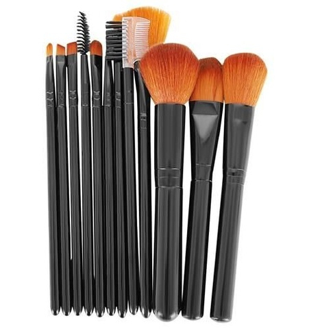 Trusa cosmetica cu 12 pensule profesionale pentru machiaj complet, peri sintetici moi si suport de depozitare [1]