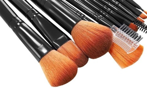 Trusa cosmetica cu 12 pensule profesionale pentru machiaj complet, peri sintetici moi si suport de depozitare [2]