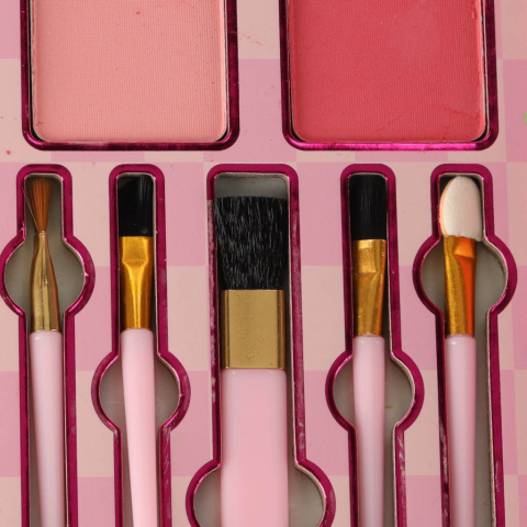 Trusa de machiaj, manichiura, bijuterii, pentru copii, model sirena, 26.2 x 19.4 x 5.5 cm, roz [6]