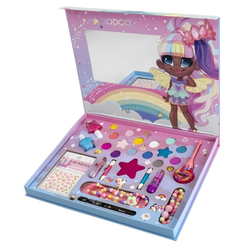 Jucării de rol - Trusa de machiaj pentru copii, 29 piese, fard, luciu de buze, oja, sticker unghii, multicolor