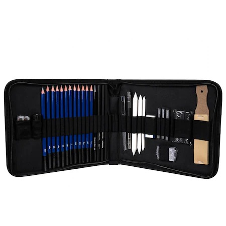 Set pictură și desen - Set,trusa completa pentru schite,desen tehnic,33 piese,creioane si accesorii,geanta inclusa