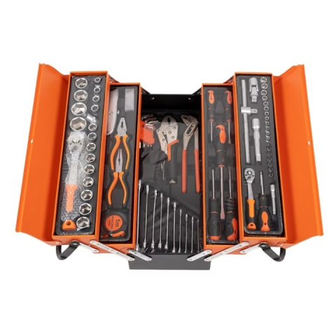 Trusa de scule – 85 piese, otel, cutie metalica cu maner si 5 tavi, ideala pentru service, garaj si ateliere [1]