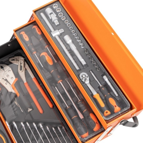 Trusa de scule – 85 piese, otel, cutie metalica cu maner si 5 tavi, ideala pentru service, garaj si ateliere [3]