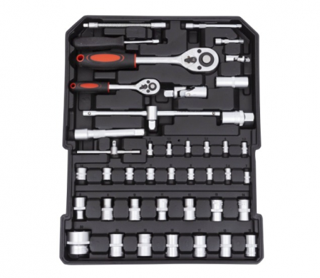 Trusa de scule din aluminiu, tip troler, usor de transportat cu 678 piese - Gri [4]