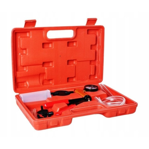 Trusa pompa manuala vacuum si tester presiune frane, set complet diagnostic auto ABS EGR servofrana, cu manometru, furtunuri si adaptoare [3]