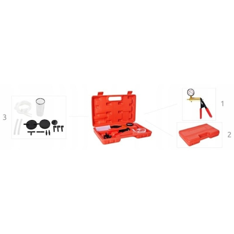 Trusa pompa manuala vacuum si tester presiune frane, set complet diagnostic auto ABS EGR servofrana, cu manometru, furtunuri si adaptoare [5]