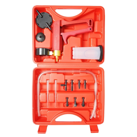 Trusa pompa manuala vacuum si tester presiune frane, set complet diagnostic auto ABS EGR servofrana, cu manometru, furtunuri si adaptoare [2]
