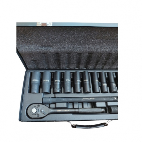 Trusa Profesionala Chrome Vanadium chei tubulare torx, 12 laturi, 1/2 impact, 16 piese - Negru [2]