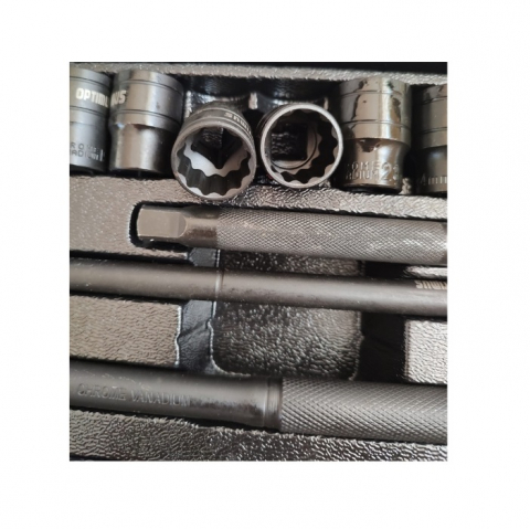 Trusa Profesionala Chrome Vanadium chei tubulare torx, 12 laturi, 8-32mm, 1/2 impact, 24 piese - Negru [4]