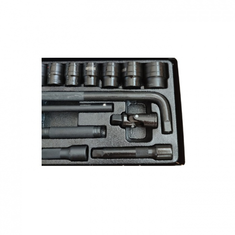 Trusa Profesionala Chrome Vanadium chei tubulare torx, 12 laturi, 8-32mm, 1/2 impact, 24 piese - Negru [3]