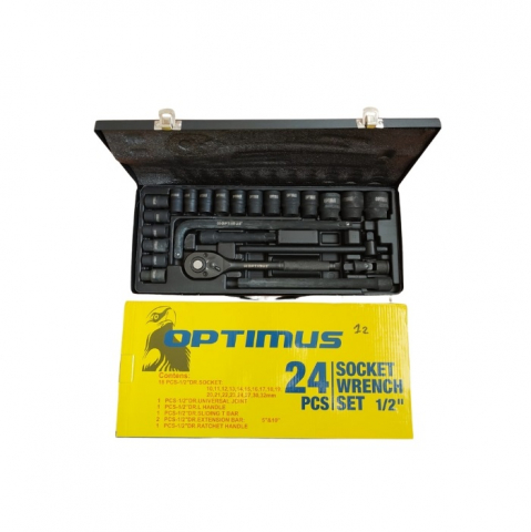Unelte & Scule Garaj - Trusa Profesionala Chrome Vanadium chei tubulare torx, 12 laturi, 10-32mm, 1/2 impact, 24 piese - Negru