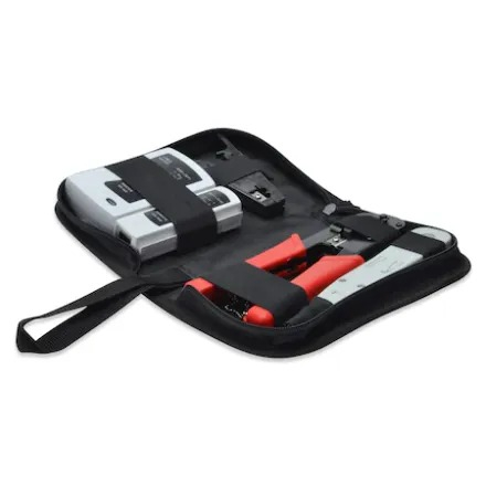 Instrumente LAN - Trusa scule retelistica LAN, RJ 11,RJ 45,sertizare mufe,4 piese,3 clesti + tester de retea