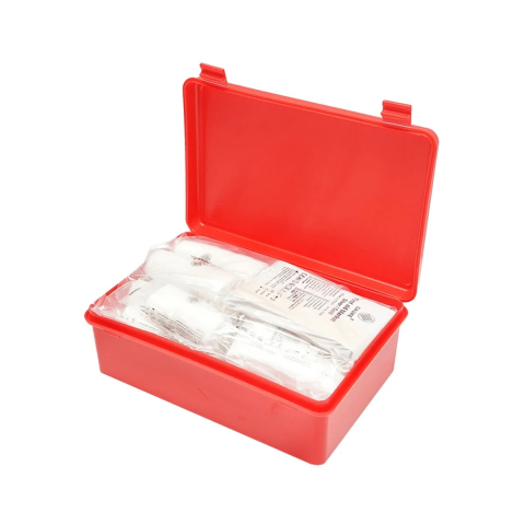 Trusa sanitara auto completa prim ajutor, conform DIN 13164:2022, valabilitate produse sterile 20.02.2031, echipare obligatorie auto si interventii urgente [1]