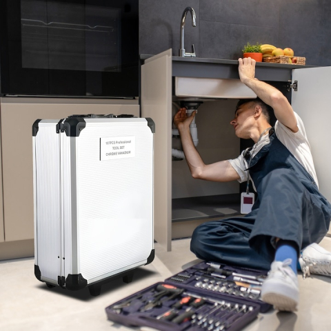 Trusa scule 187 piese multifunctionala, otel carbon, valiza cu roti si organizare inteligenta, profesionala si compacta [9]