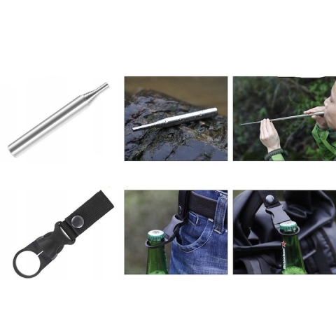 Trusa tactica de supravietuire 14 in 1, carcasa rezistenta la apa si socuri, set complet pentru calatorii, camping, vanatoare, pescuit si drumetii [6]