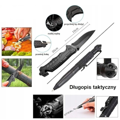 Trusa tactica de supravietuire 14 in 1, carcasa rezistenta la apa si socuri, set complet pentru calatorii, camping, vanatoare, pescuit si drumetii [4]