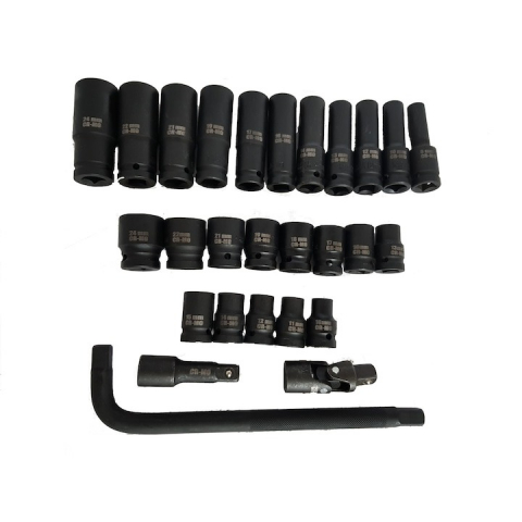 Trusa tubulare 1/2, 27 piese hexagonale lungi si scurte, chrome vanadium, 8-24mm, prelungitor si 2 extensii [3]