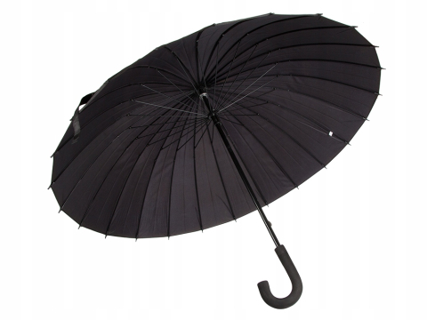 Umbrela neagra 86 x 105 cm, model mare cu maner curbat [6]