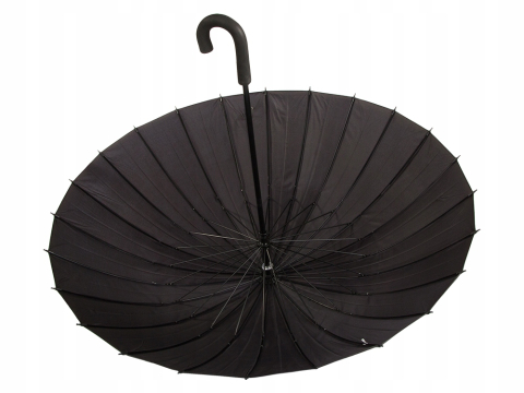 Umbrela neagra 86 x 105 cm, model mare cu maner curbat [2]