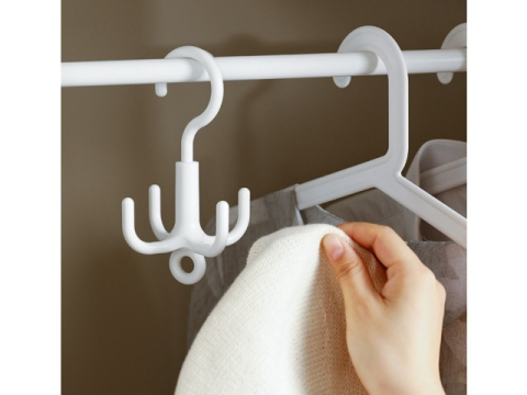 Umeras pentru haine, rotativ, alb, plastic, 13.5 x 7 cm [10]