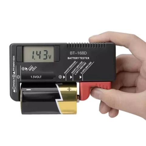 Verificator digital pentru baterii si acumulatori, LCD, negru, 11 x 6 x 2.5 cm, compatibil AA, AAA, 9V si Li-Ion [6]