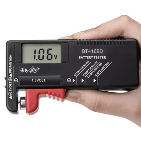 Verificator digital pentru baterii si acumulatori, LCD, negru, 11 x 6 x 2.5 cm, compatibil AA, AAA, 9V si Li-Ion [7]