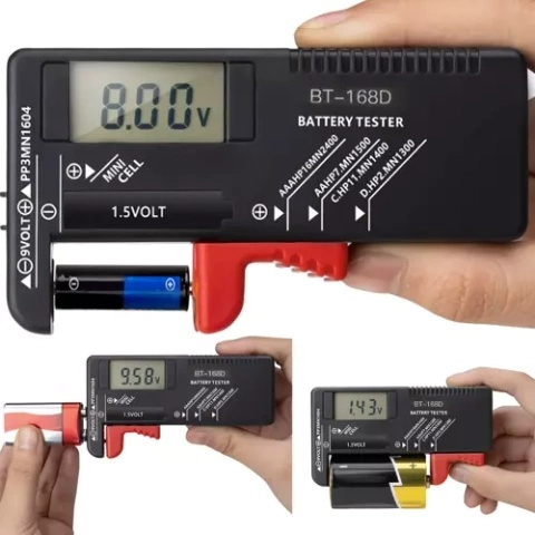 Verificator digital pentru baterii si acumulatori, LCD, negru, 11 x 6 x 2.5 cm, compatibil AA, AAA, 9V si Li-Ion [2]
