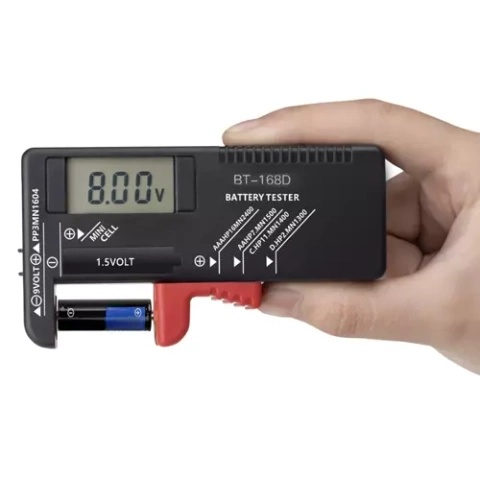 Verificator digital pentru baterii si acumulatori, LCD, negru, 11 x 6 x 2.5 cm, compatibil AA, AAA, 9V si Li-Ion [5]