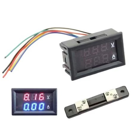 ELECTRONICE - Voltmetru si ampermetru digital 2in1,cu placa,interval masurare 0-100V - 50A