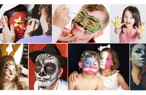 Vopsea pentru fata si corp 15 ml, culoare alb, pigment fosforescent fluorescent, activare cu apa, efect UV [7]