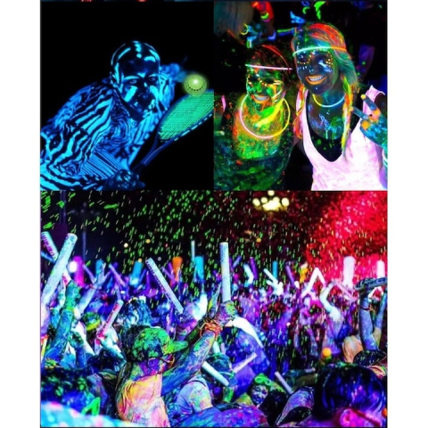 Vopsea pentru fata si corp 15 ml, culoare rosu, pigment fosforescent fluorescent, activare cu apa, efect UV [2]