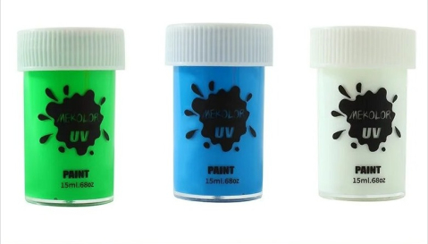 Vopsea pentru fata si corp 15 ml, culoare verde, pigment fosforescent fluorescent, activare cu apa, efect UV [7]