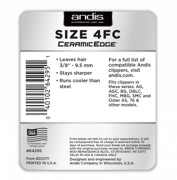 Cutit CERAMIC ANDIS, 9.5mm, Size 4FC [4]