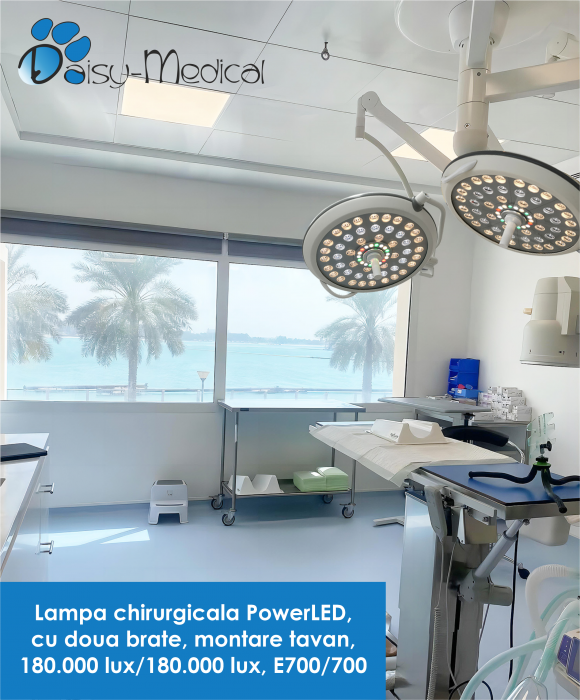 Lampa chirurgicala PowerLED, cu doua brate, montare tavan, 180.000 lux/180.000 lux, E700/700 [2]