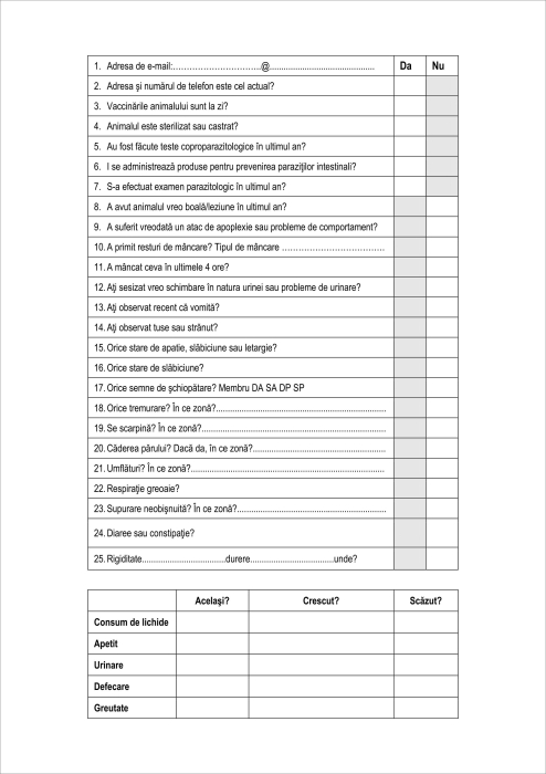 SET 100 bucati Fisa de examinare PISICA, A4 [2]