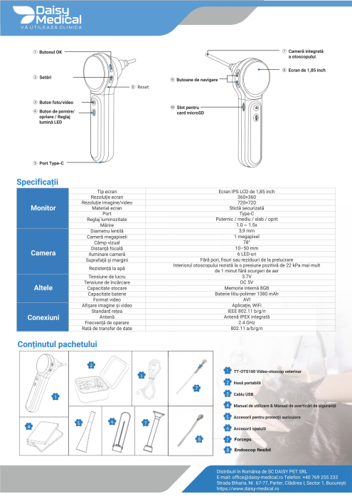 Video otoscop smart uz veterinar TT-OTS100 [3]
