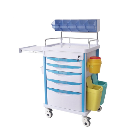 Mese instrumentar veterinar - Carucior medical cu 5 sertare