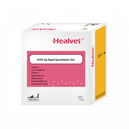 Teste  compatibile analizor imunoflorescenta HEALVET - Test rapid cantitativ   a coronavirusului felin FCOV Ag ( Peritonita infectioasa felina) pentru analizorul de imunoflorescenta HEALVET