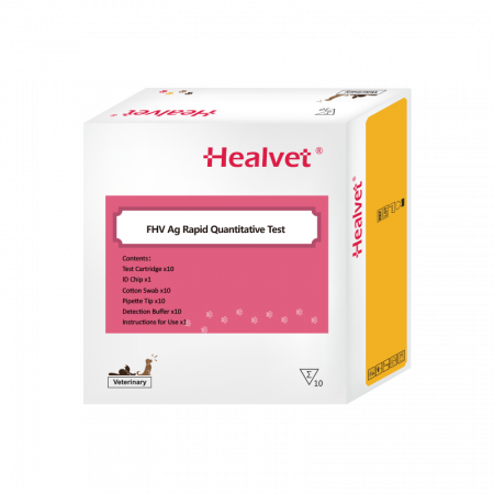 Teste  compatibile analizor imunoflorescenta HEALVET - Test rapid cantitativ Herpesvirus felin FHV Ag (rinotraheita pisicilor) pentru analizorul Healvet
