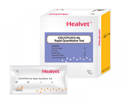 Analizoare - Test rapid Q CDV/CPV/ICH-AB pentru analizor imunofluorescență veterinară Healvet
