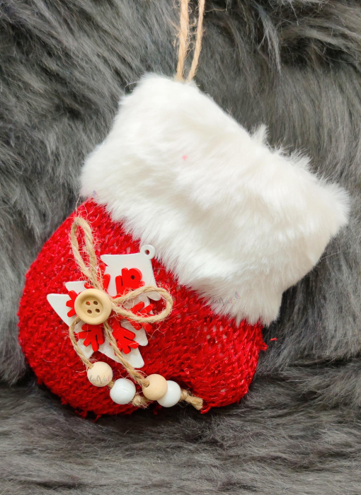 Decoratiune brad manusa cu brad si fulg 15cm [3]