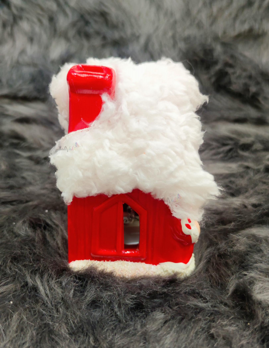 Decoratiune ceramica led luminos casuta Mos Craciun 10cm [4]